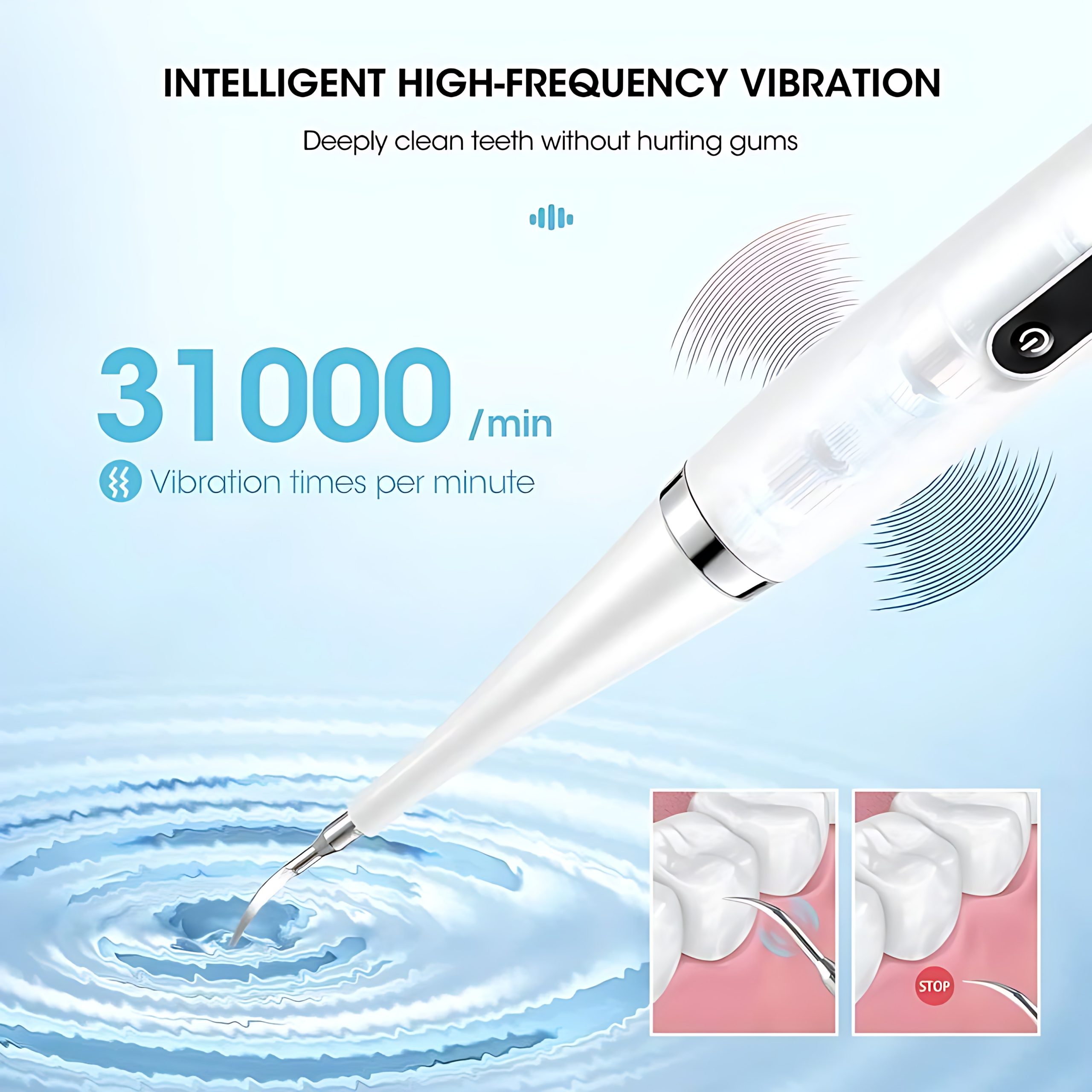 جرمگیر و مسواک برقی دندان Electric Teeth Cleaner مدل BASIC EDITION | پاکسازی عمیق با 31000 لرزش در دقیقه
