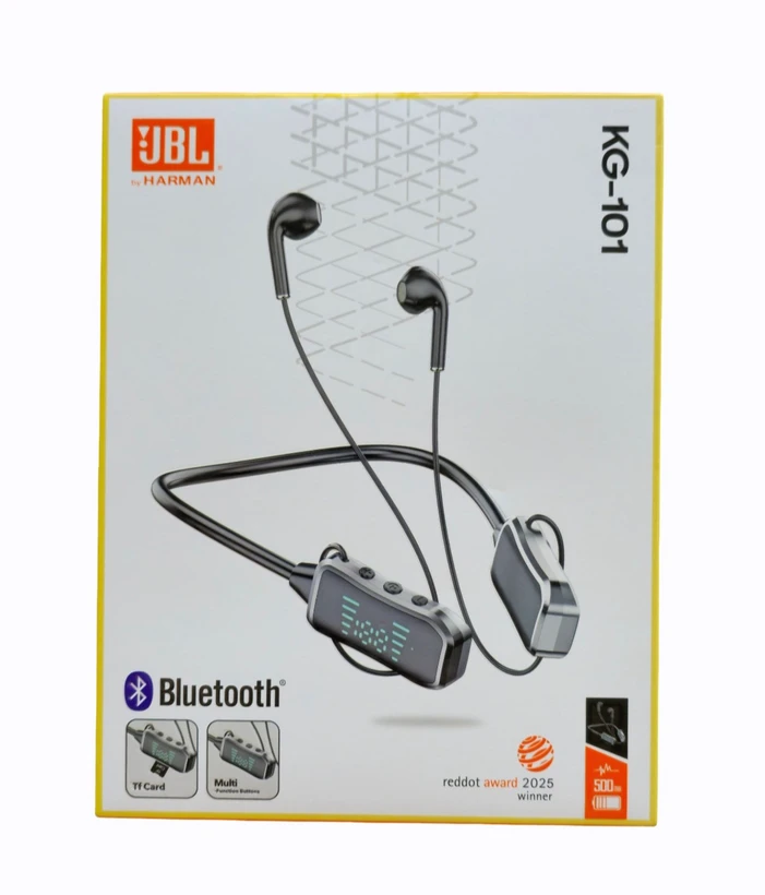 هندزفری دورگردنی رم خور مانیتور دار بلوتوثی JBL مدل KG-101