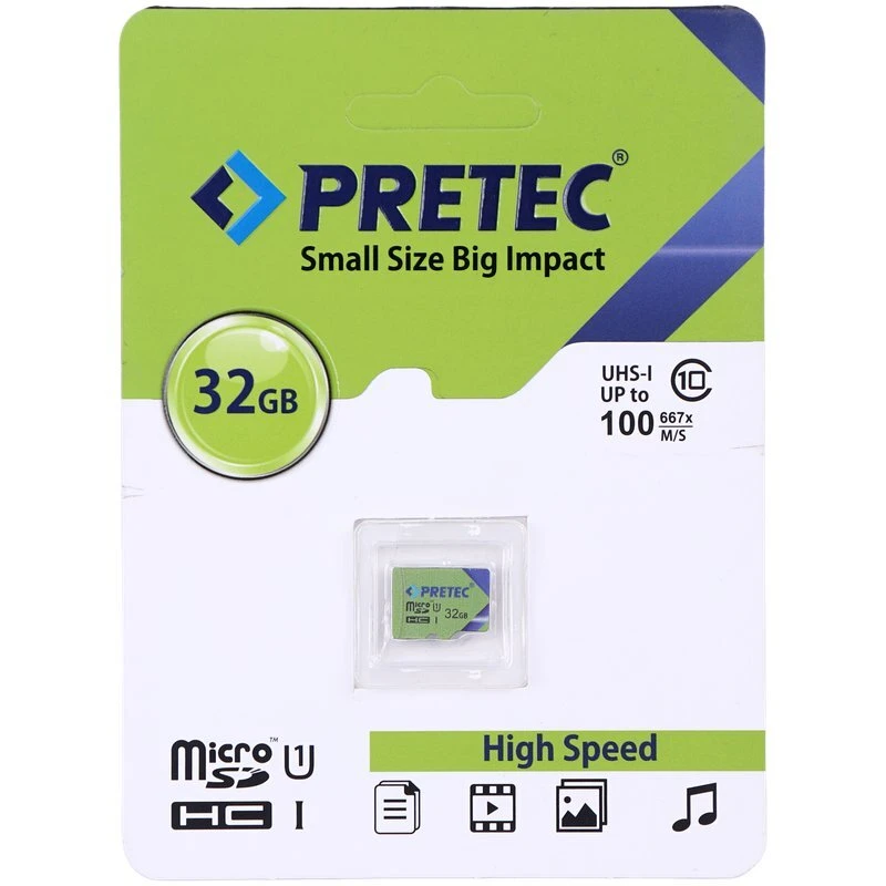 رم میکرو 32 گیگ پرتک Pretec 667X U1 C10 100MB/s